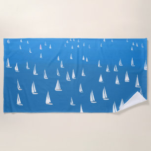 Toalla De Playa Barcos de vela en el mar azul profundo - Regatta