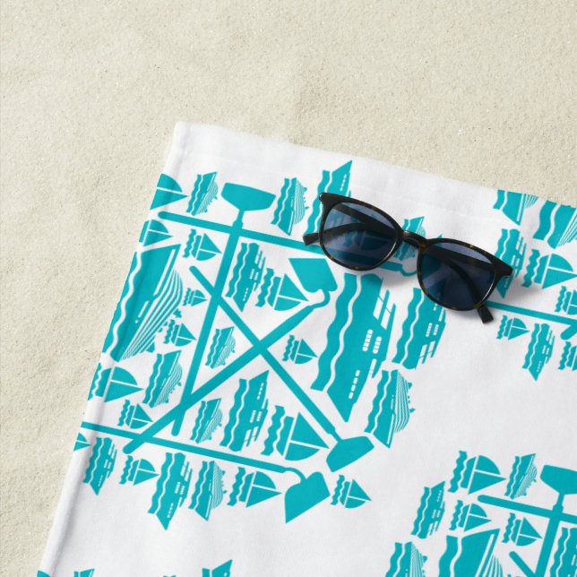 Toalla De Playa Barcos y casas (In situ)