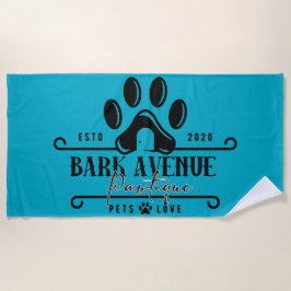 Toalla De Playa Bark Ave Pawtique [logotipo1]