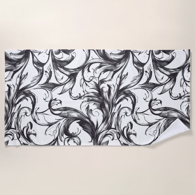 Toalla de playa Baroque Flourish (Anverso)