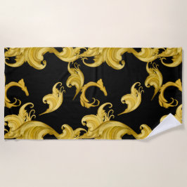Toalla De Playa Baroque leaf,abstract,vintage flowers art