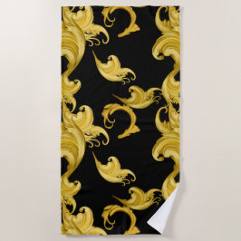 Toalla De Playa Baroque leaf,abstract,vintage flowers art