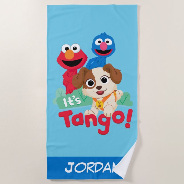 Toalla De Playa Barrio Sésamo | Es Tango con Elmo y Grover (Anverso)