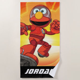 Toalla De Playa Barrio Sésamo Mecha Builders Elmo Añadir nombr