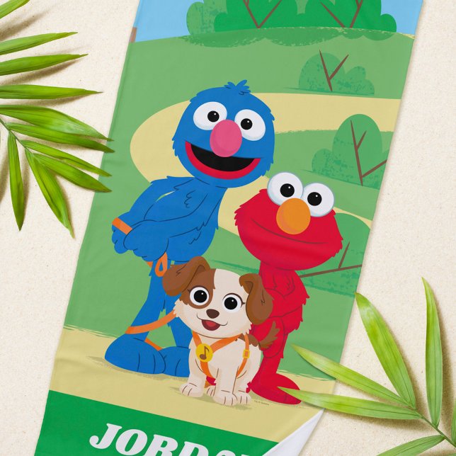 Toalla De Playa Barrio Sésamo | Tango con Grover y Elmo (Subido por el creador)