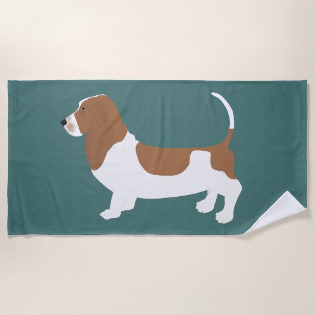 Toalla de playa Basset Hound (Anverso)