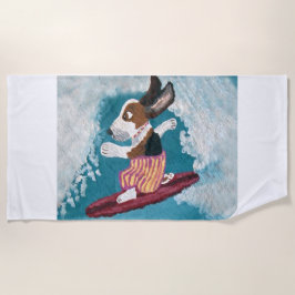 Toalla De Playa Basset Hound Surfer