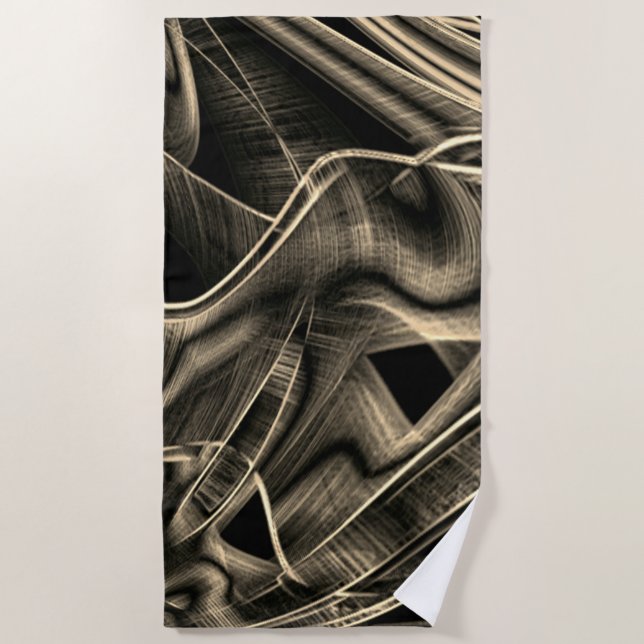 Toalla De Playa Bastante torcido que parece pino quemado con ranur (Anverso)