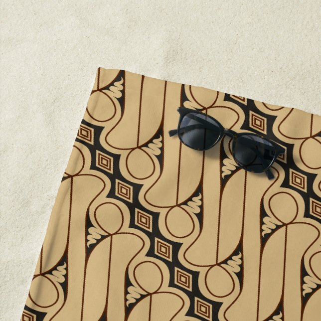 Toalla De Playa Batik Parang, patrón indonesio, javanés, etnia (In situ)