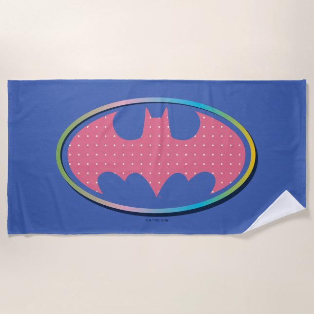 Toalla De Playa Batman | Logotipo de Punto de Polka Rosa (Anverso)
