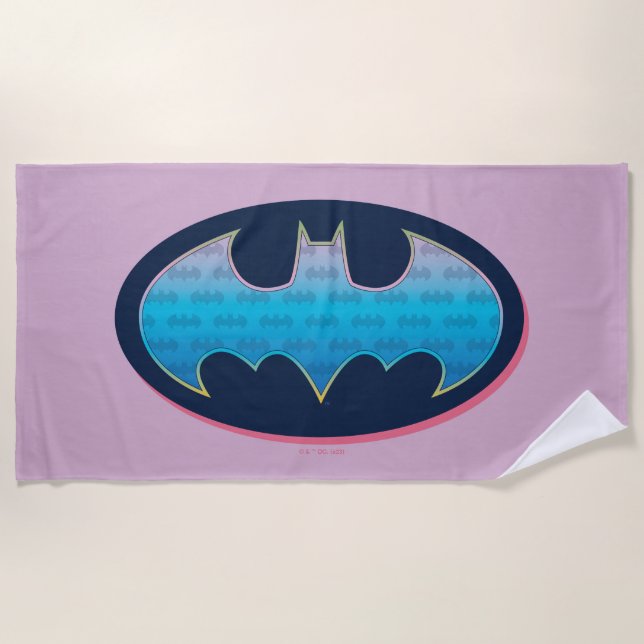 Toalla De Playa Batman | Símbolo rosa y azul (Anverso)