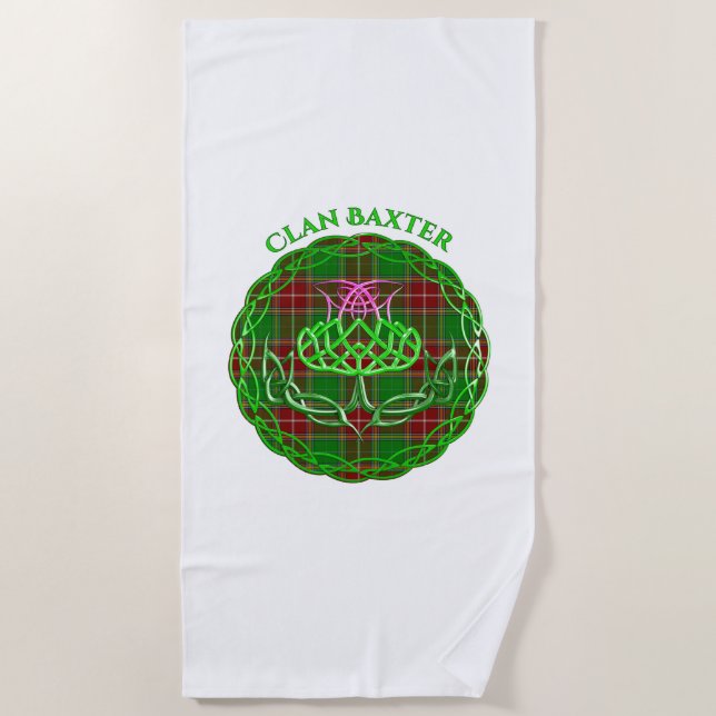 Toalla De Playa Baxter Scottish Tartán Celtic Thistle (Anverso)