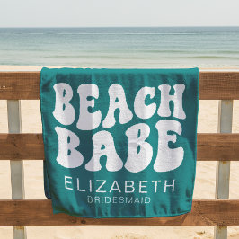 Toalla De Playa Beach Babe Verde azulado Guay Bachelorette Party R