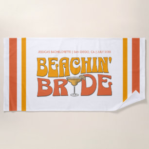 Toalla De Playa Beach Bachelorette Party Groovy Beachin Bride