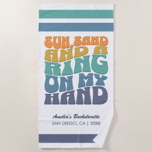 Toalla De Playa Beach Bachelorette Party Groovy Retro Beach Bride