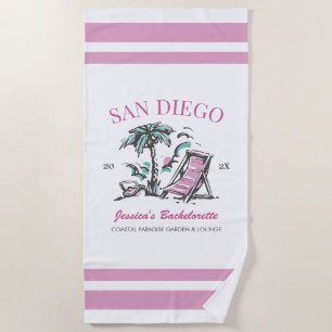 Toalla De Playa Beach Bachelorette Party Vintage Bridesmaid Person