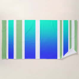 Toalla De Playa Beach Ocean Front Sand + Surf Aqua Stripes