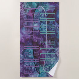 Toalla De Playa Beach Surf Board Impression Purple Blues