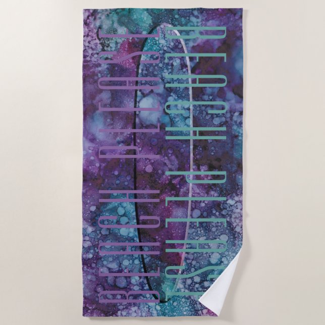 Toalla De Playa Beach Surf Board Impression Purple Blues (Anverso)