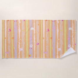 Toalla De Playa Beach Towel – Baby Joy & Creatures Pastel Animal 
