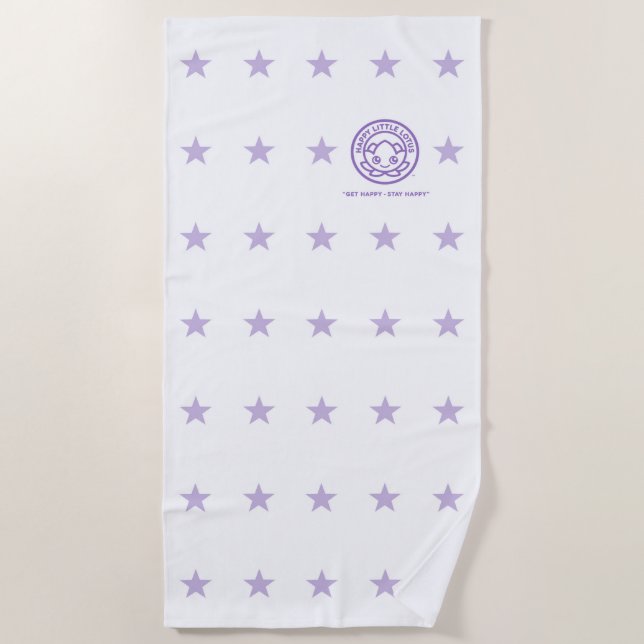 Toalla De Playa Beach Towel - Lavender - Happy Little Lotus (Anverso)