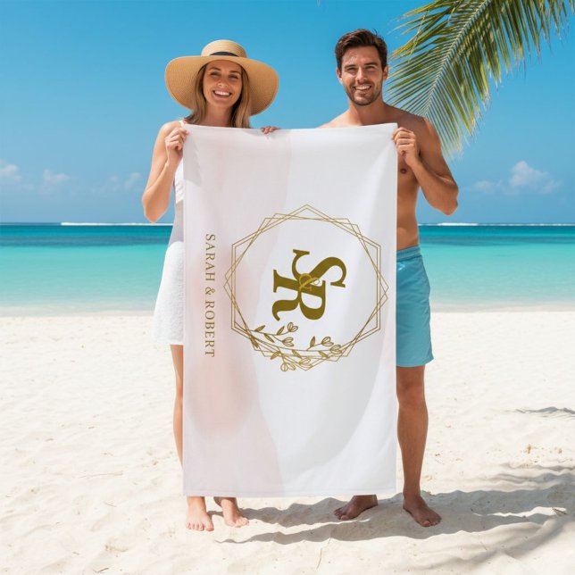Toalla De Playa Beach towel, Monogrammed, Wedding gift (Subido por el creador)