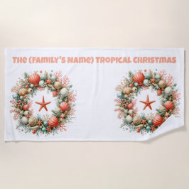 Toalla De Playa Beach Towel-Tropical Christmas Beach Towel