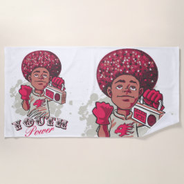 Toalla De Playa Beach Towel – YOUTH Power Afro & Boombox Urban