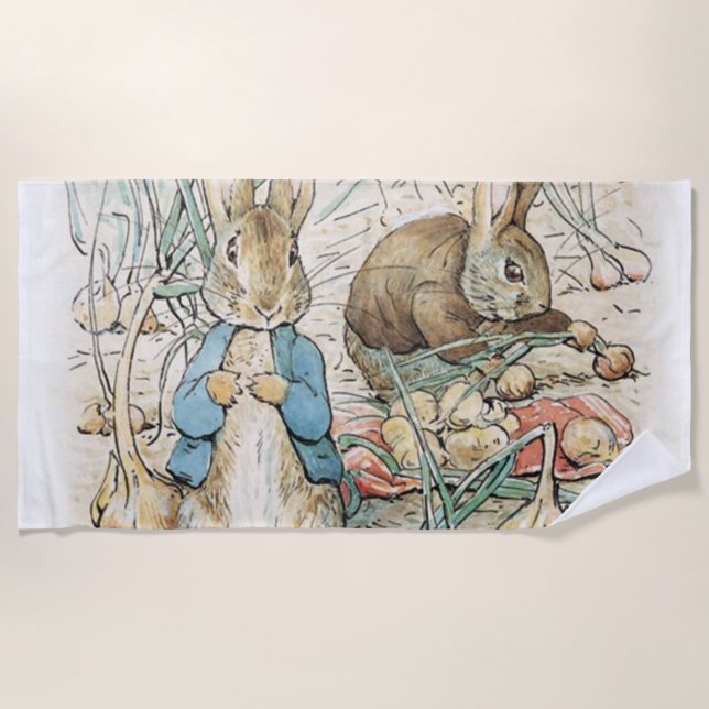 Toalla De Playa Beatrix Potter Peter Rabbit Y Benjamin Bunny (Anverso)