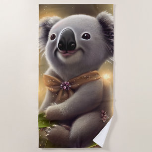 Toalla De Playa Bebé Adorable Sonriendo Oso Koala