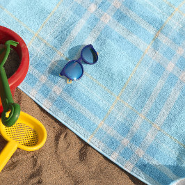 Toalla De Playa Bebé Azul Tartán Escocés