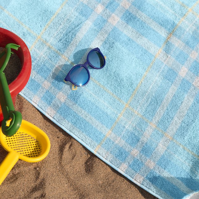 Toalla De Playa Bebé Azul Tartán Escocés (Subido por el creador)