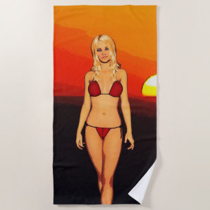 Toalla De Playa Bebé del bikini del cómic