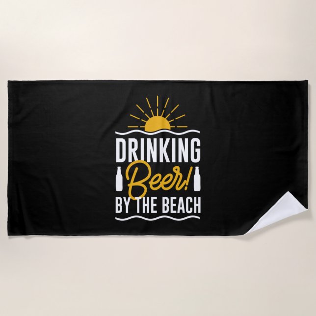 Toalla De Playa Bebida Junto A La Playa (Anverso)