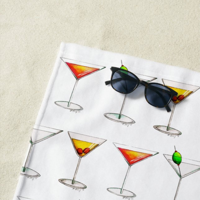 Toalla De Playa Bebida mixta Martini Manhattan Cosmo Glass (In situ)
