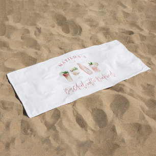 Toalla De Playa Bebidas modernas y rosadas fin de semana de solter