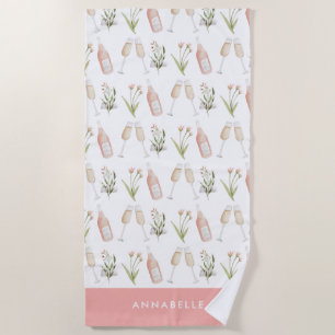 Toalla De Playa Bebidas modernas y rosadas playa de soltero