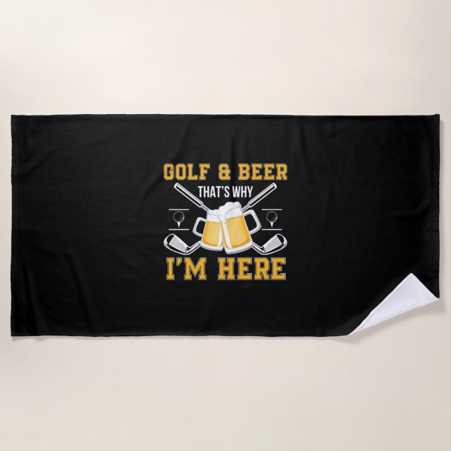 Toalla De Playa Beer Drinker Golf And Beer Cumpleaños (Anverso)
