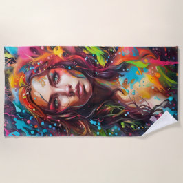 Toalla De Playa Belle femme en peinture