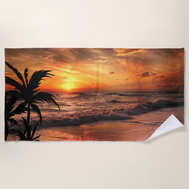 TOALLA DE PLAYA BELLEZA NATURAL DE LA PLAYA DE SOL (Anverso)