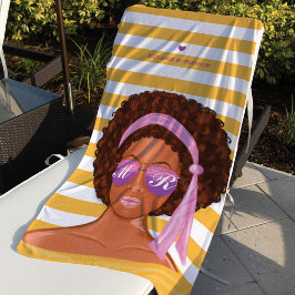 Toalla De Playa Belleza playera afroamericana de moda en Californi