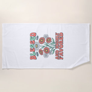 Toalla De Playa Bendita y Altamente Favorecida Diseño Floral Vinta