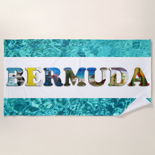 Toalla De Playa Bermudas Tropical Beach Blue Ocean Travel Photo (Anverso)