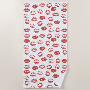 Toalla De Playa Beso de los labios rojos