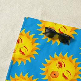 Toalla De Playa Besos solares, impresión solar