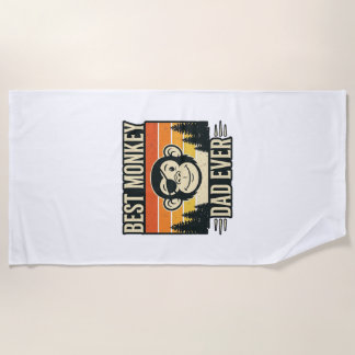 Toalla De Playa Best Monkey Dad Ever Vintage Monkey Father Shirt_1