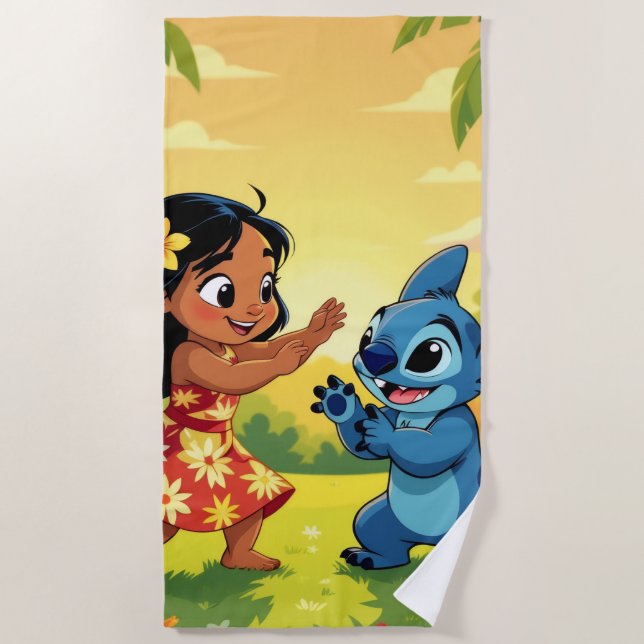 Toalla De Playa Beste Freunde fürs Leben – Lilo & Stitch   (Anverso)