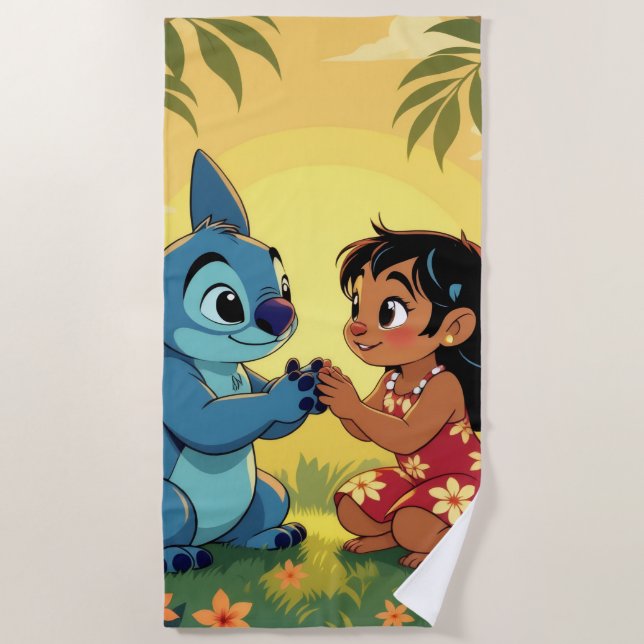 Toalla De Playa Beste Freunde fürs Leben – Lilo & Stitch (Anverso)