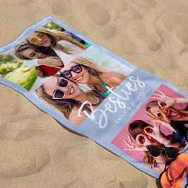 Toalla De Playa Besties Personalizado Foto BFF Amigos Moderno Dive