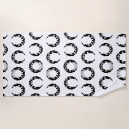 Toalla De Playa Bewitando la silueta de luna de negro